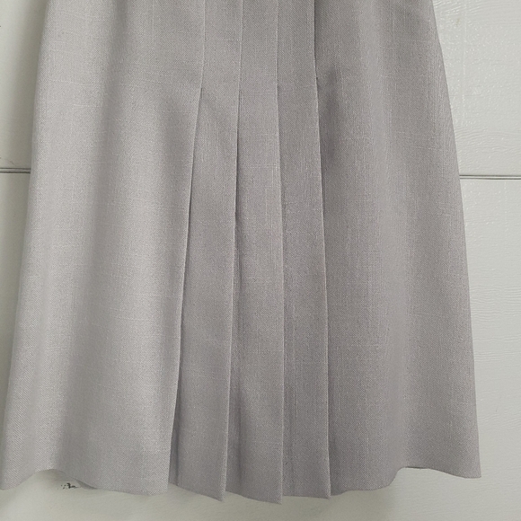 Vintage 70's Pleated Academia Skirt Midi Plaid light Grey USA JH Collectibles - Picture 2 of 10